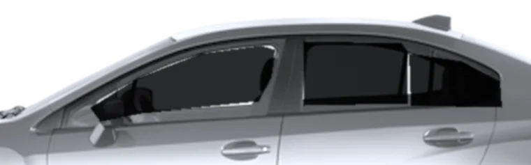 Sedan with 20% window tint, Dark