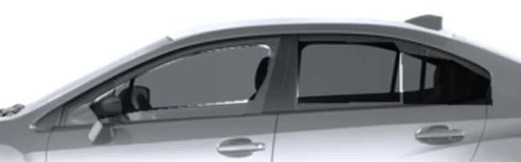 Sedan with 50% window tint, Light